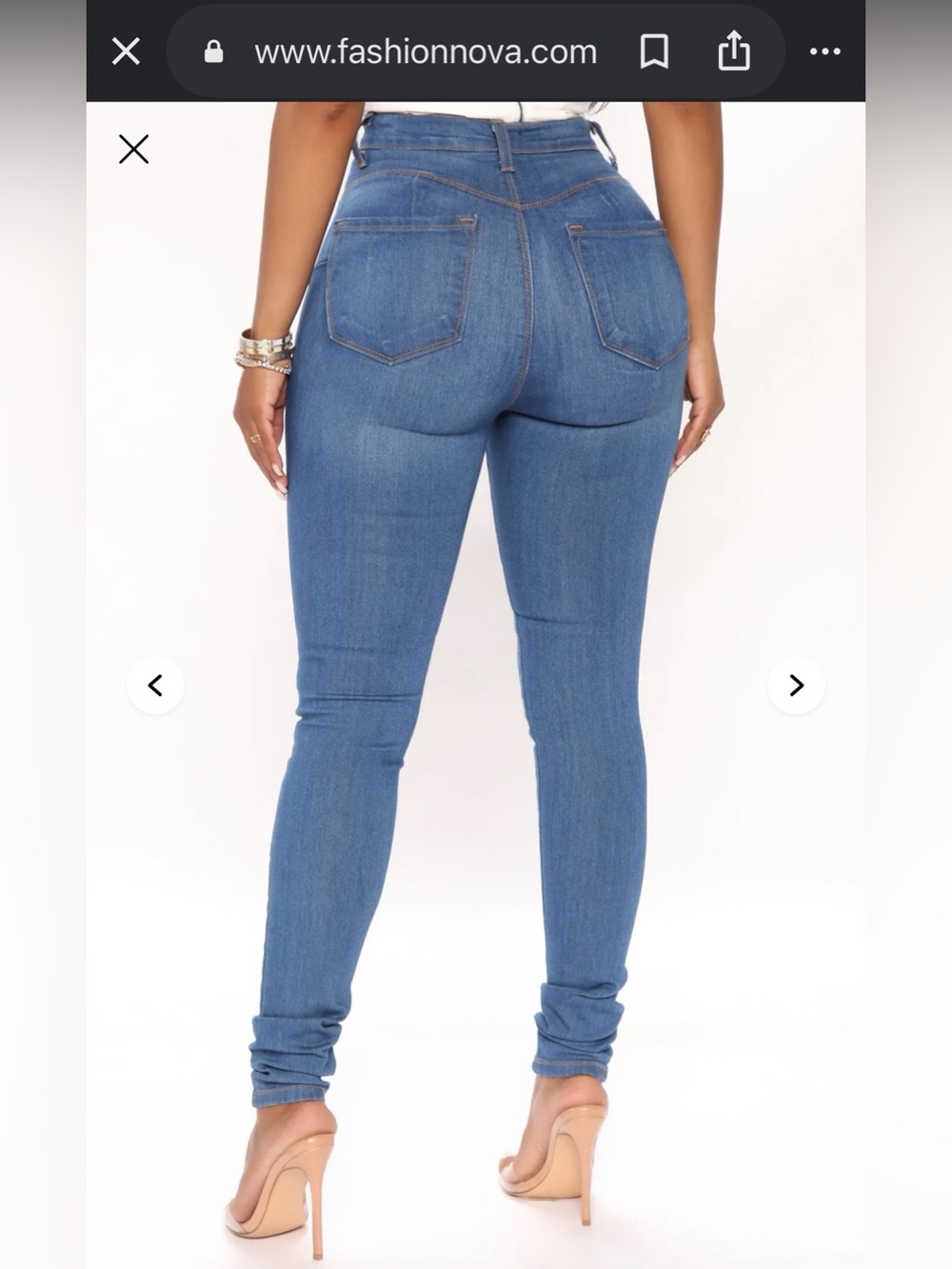 Fashion Nova Light Blue Ripped High-Rise Skinny Jeans